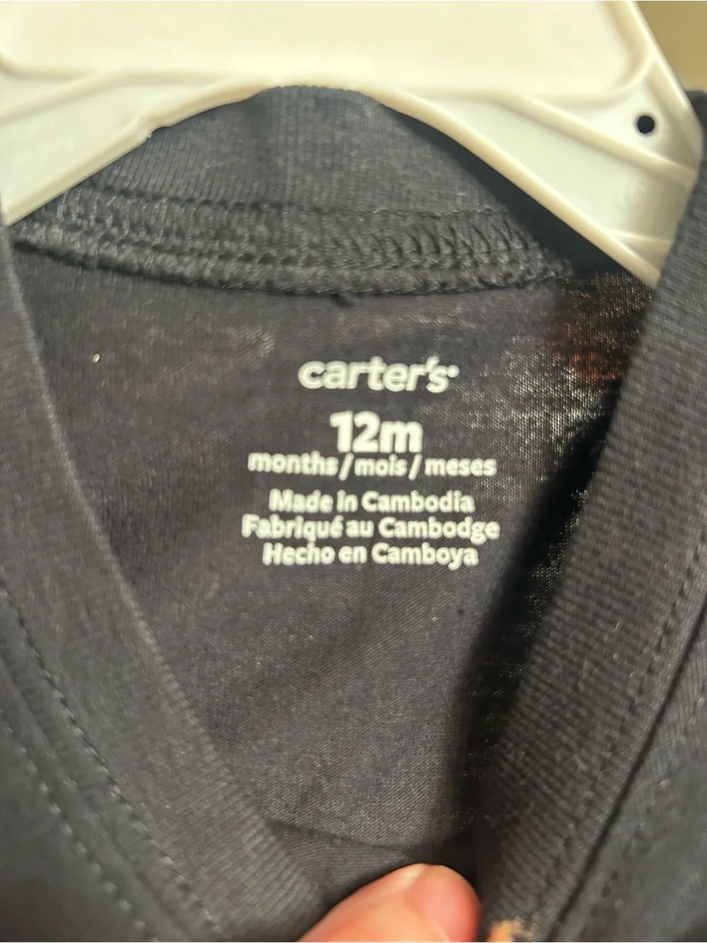NWT-Carter's Black Halloween Dino Long Sleeve Tee With Gray Sweatpants